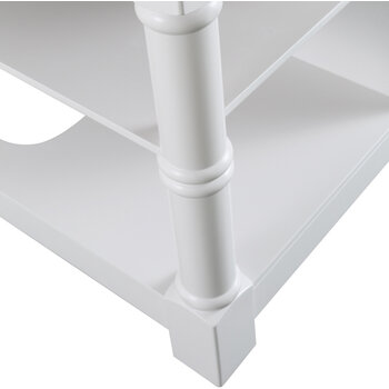 Design Element Monterey 80'' Kitchen Island in White with White Quartz Sintered Stone Countertop, White w/ Stone Top Base View