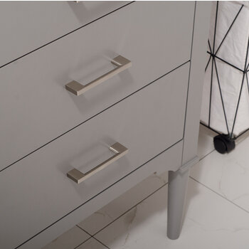 Design Element Mason 24'' Single Sink Vanity In Gray with Porcelain Countertop, Decorative Hardware