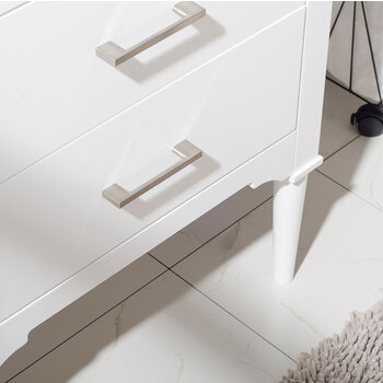 Design Element Mason 24'' Single Sink Vanity In White with Porcelain Countertop, Decorative Hardware