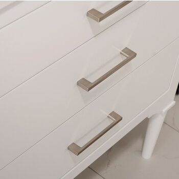 Design Element Mason 30'' Single Sink Vanity In White with Porcelain Countertop, Decorative Hardware