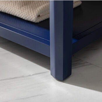 Design Element Logan 30'' Single Sink Vanity In Blue with Porcelain Countertop, Bottom Vanity View