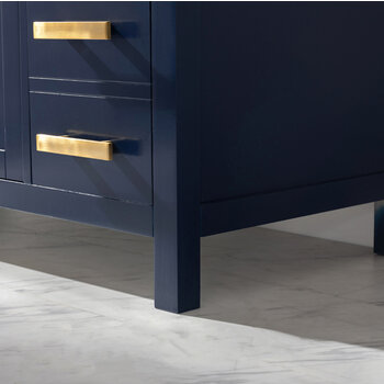 Design Element Valentino 48'' Single Sink Vanity in Blue with Carrara White Marble Countertop, Leg View