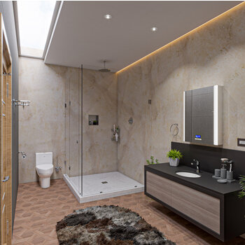EAGO Ceramic Undermount Oval Bathroom Sink in White, 17-3/4'' W x 15'' D x 7-1/4'' H, 18'' x 15'' Oval Bathroom Sink, Lifestyle Angle View