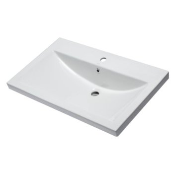 EAGO Ceramic 32" x 19" Rectangular Drop In Sink in White, 31-1/2" W x 19-1/8" D x 7-7/8" H