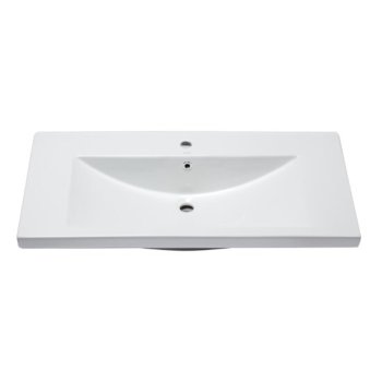 40" x 19" White Overhead Front View