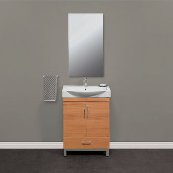 Empire Industries Daytona 2 Doors and 1 Bottom Drawer Bathroom Vanity for 26" Ipanema Ceramic Sink Top in Golden Wheat with Polished or Satin Leg Frame and Hardware