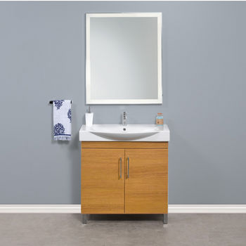 Empire Industries Daytona 2 Doors Bathroom Vanity for 34" Ipanema Ceramic Sink Top in Golden Wheat with Polished or Satin Leg Frame and Hardware