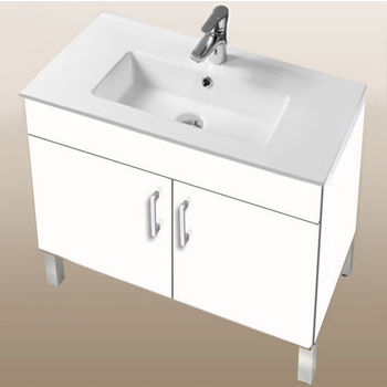 Empire Industries Daytona Collection 30" 2-Door Bathroom Vanity in White Gloss with Polished or Satin Leg Frame and Hardware