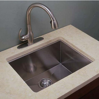 Empire 18 Gauge Zero Radius Single Undermount Sink in Stainless Steel, 22'' W x 18'' D x 10'' H