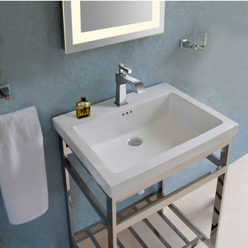 Empire Industries New South Beach Vanity Console in Satin Stainless Steel for 21" Tribeca Sink