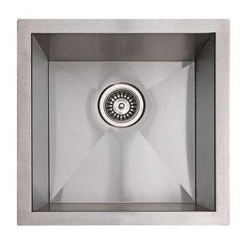 Empire 10mm (3/8'') Radius 16 Gauge Commercial Grade Single Undermount Sink in Satin Stainless Steel, 17'' W x 17'' D x 9'' H