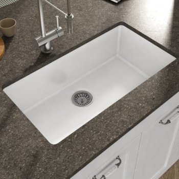 Empire Industries Yorkshire Undermount Fireclay 32" Rectangular Single Bowl Kitchen Sink in White