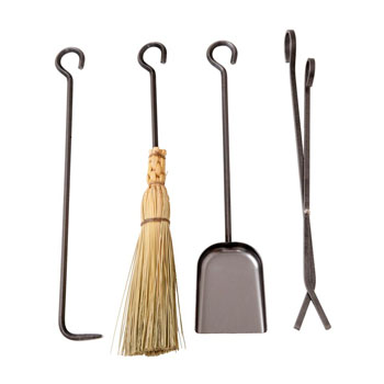 Long 4-Piece Tool Set, Hammered Steel