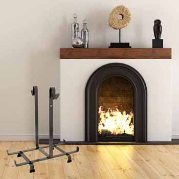 Enclume Premium Collection Fireplace Log Rack Only in Hammered Steel, 24-1/2''W x 20-1/2''D x 26''H
