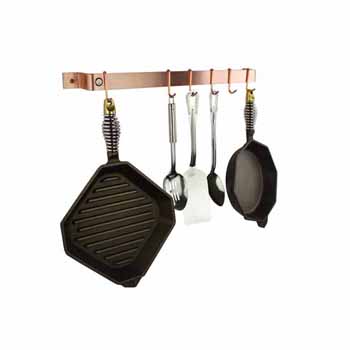 Enclume Premium Collection Easy Mount Wall Rack with 6 Hooks in Brushed Copper