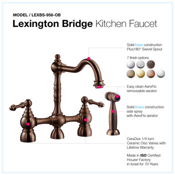 Houzer Lexington Bridge Kitchen Faucet Features