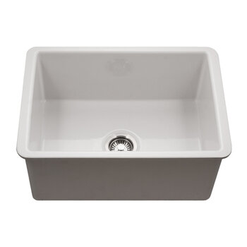 Houzer Platus 26'' Fireclay Undermount Single Bowl Kitchen Sink, White Product View