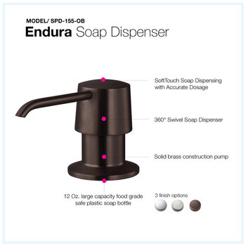 Houzer Endura Kitchen Soap Dispensers Features