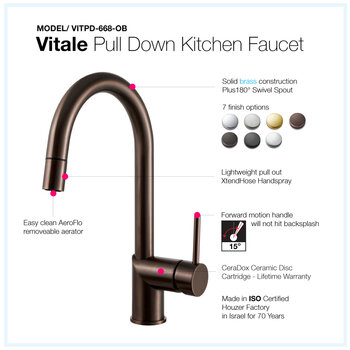 Houzer Vitale Pull-Down Kitchen Faucet Info