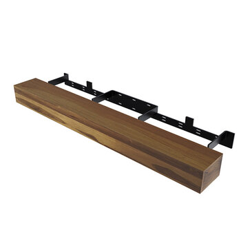 Federal Brace Floating Fireplace Mantel Kit in Teak, Carry Capacity: 100 lbs, Includes: Mantel, Bracket, and Fasteners