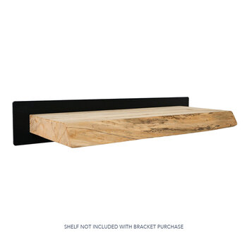 Federal Brace Accent Floating Shelf 2-Rod Bracket in Black, Carry Capacity: 150 lbs, 27-1/2'' W x 6'' D x 5'' H, In Use View