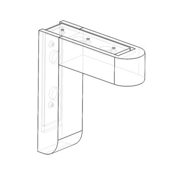 Federal Brace Magnetic Click Corbel in Maple, Carry Capacity: 375 lbs, Sedona Drawing Left View