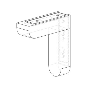 Federal Brace Magnetic Click Corbel in Maple, Carry Capacity: 375 lbs, Sedona Drawing Right View