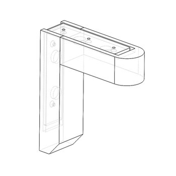 Federal Brace Magnetic Click Corbel in Maple, Carry Capacity: 375 lbs, Es Vedra Drawing Left View