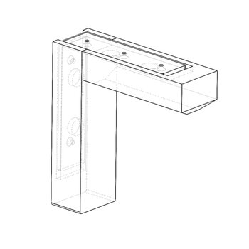 Federal Brace Magnetic Click Corbel in Maple, Carry Capacity: 375 lbs, Glastonbury Drawing Left View