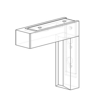 Federal Brace Magnetic Click Corbel in Maple, Carry Capacity: 375 lbs, Glastonbury Drawing Right View