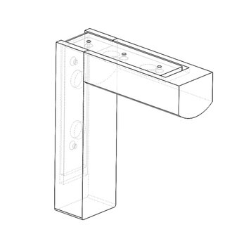 Federal Brace Magnetic Click Corbel in Maple, Carry Capacity: 375 lbs, Wiltshire Drawing Left View