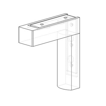 Federal Brace Magnetic Click Corbel in Maple, Carry Capacity: 375 lbs, Wiltshire Drawing Right View