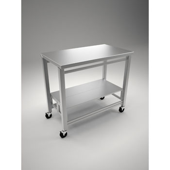 Oasis 304 Gauge Stainless Steel Flip and Fold Kitchen Island, 42"W x 24"D x 36"H