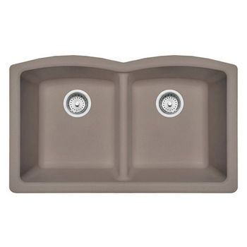 Franke Ellipse Double Bowl Undermount Kitchen Sink, Granite, Fragranite Oyster