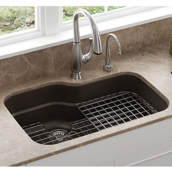 Franke Orca Large Single Bowl Undermount Kitchen Sink, Granite, Fragranite Mocha