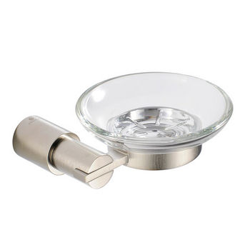 Fresca Magnifico Wall Mounted Soap Dish in Brushed Nickel, Dimensions: 5" W x 4-3/4" D x 1-3/4" H