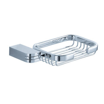 Fresca Solido Wall Mounted Soap Basket in Chrome, Dimensions: 6-3/8" W x 3-3/4" D x 1-1/8" H