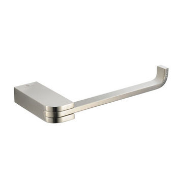 Fresca Solido Wall Mounted Toilet Paper Holder in Brushed Nickel, Dimensions: 6" W x 2-3/4" D x 1" H
