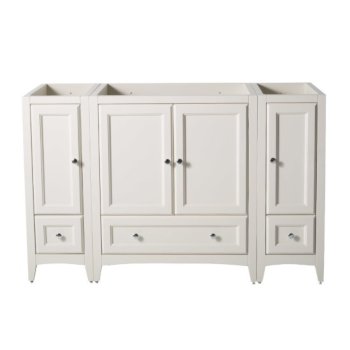 Fresca Oxford 54" Antique White Traditional Vanity Base Cabinets, 53-1/2" W x 20" D x 34" H
