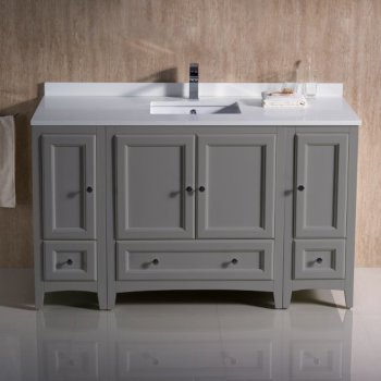 54" Gray Vanity Cabinets w/ Top & Sink