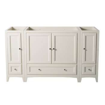 Fresca Oxford 60" Antique White Traditional Vanity Base Cabinets, 59-3/8" W x 20" D x 34" H