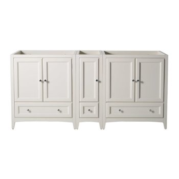 Fresca Oxford 71" Antique White Traditional Double Sink Vanity Base Cabinets, 71" W x 20" D x 34" H