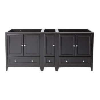 Fresca Oxford 71" Espresso Traditional Double Sink Vanity Base Cabinets, 71" W x 20" D x 34" H