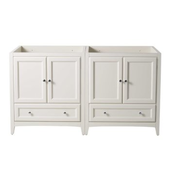 Fresca Oxford 59" Antique White Traditional Double Sink Vanity Base Cabinets, 59" W x 20" D x 34" H