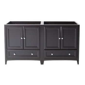 Fresca Oxford 59" Espresso Traditional Double Sink Vanity Base Cabinets, 59" W x 20" D x 34" H