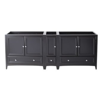 Fresca Oxford 83" Espresso Traditional Double Sink Vanity Base Cabinets, 82-3/4" W x 20" D x 34" H
