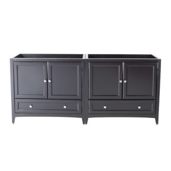Fresca Oxford 71" Espresso Traditional Double Sink Vanity Base Cabinets, 70-3/4" W x 20" D x 34" H