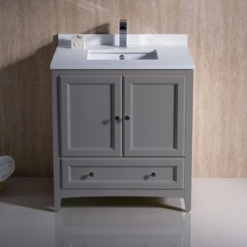 30" Gray Vanity Cabinet w/ Top & Sink