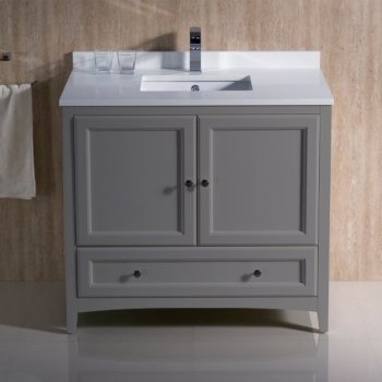 36" Gray Vanity Cabinet w/ Top & Sink