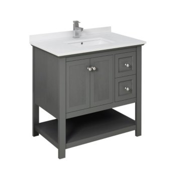 36" Regal Gray Vanity w/ Top & Sink Product Angle View